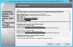 SCCM 2012 r2 CU2 installation guide