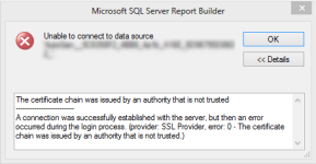 SCCM Report Builder Error - The Certificate Chain Error