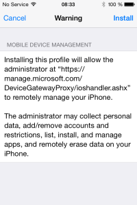 SCCM ios device enrollment