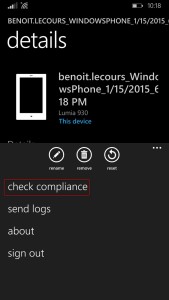 Compliance Settings mobile devices sccm