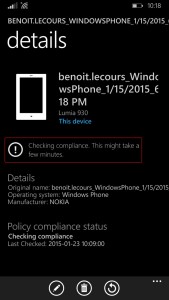 Compliance Settings mobile devices sccm