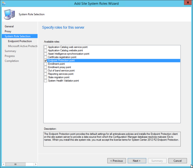 How to install Endpoint Protection Point in SCCM 2012 R2