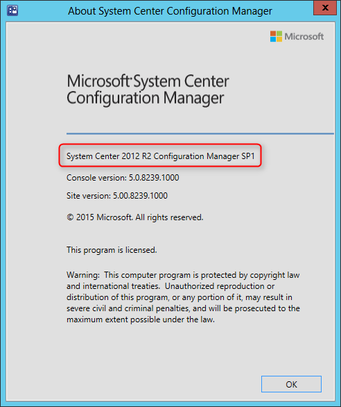 sccm 2012 r2 sp1 upgrade