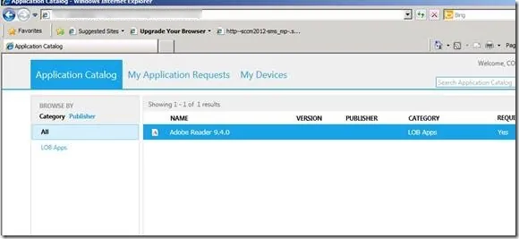 sccm 2012 application catalog