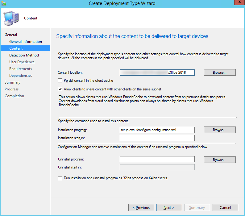 sccm 2012 Office 2016 deployment