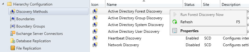 SCCM Discovery Methods