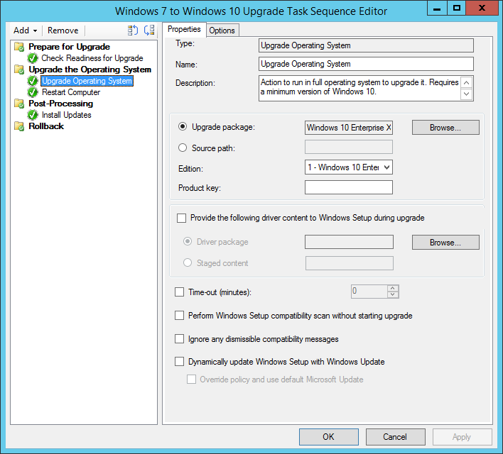 Task sequence. SCCM Driver package(win10_22h2) что такое. Upgraded Type.