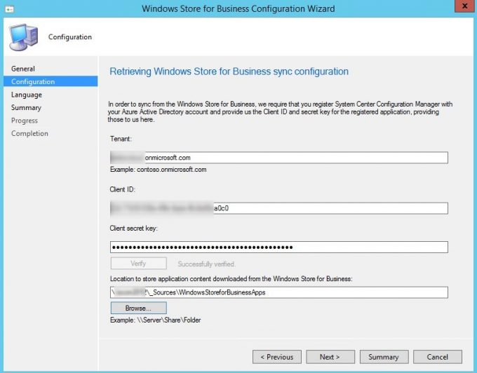 SCCM Windows Store for Business Integration