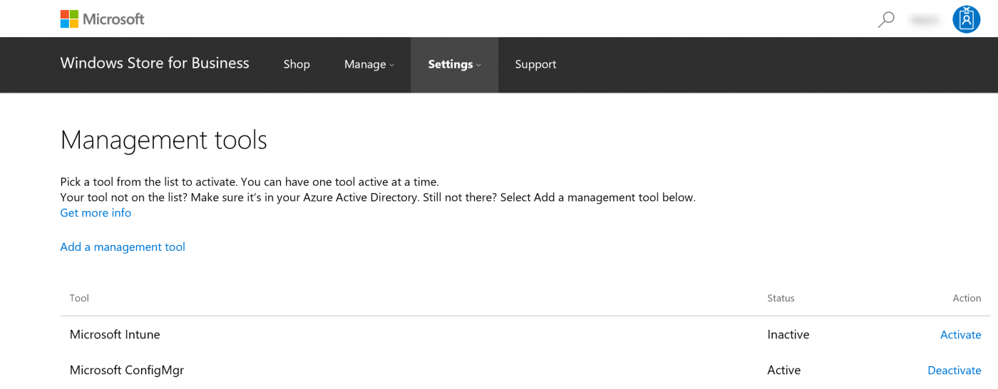 SCCM Windows Store for Business Integration
