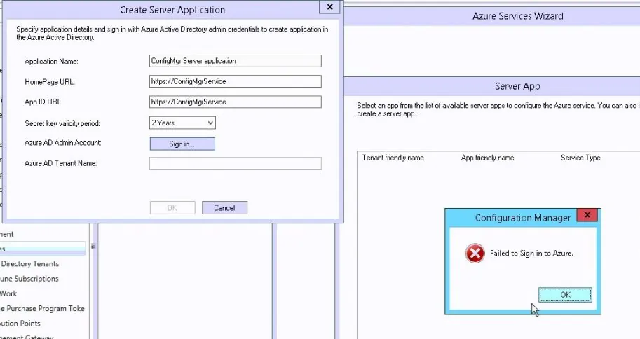 Failed To Sign In To Azure Error When Configuring SCCM Cloud Management failed-to-sign-in-to-azure-error-when-configuring-sccm-cloud-management