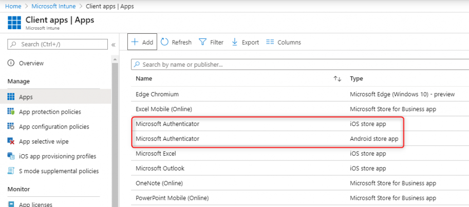 Deploy Microsoft Authenticator app using Microsoft Intune