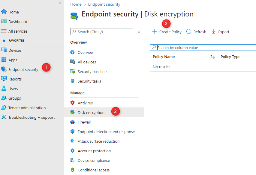 bitlocker assignment status pending