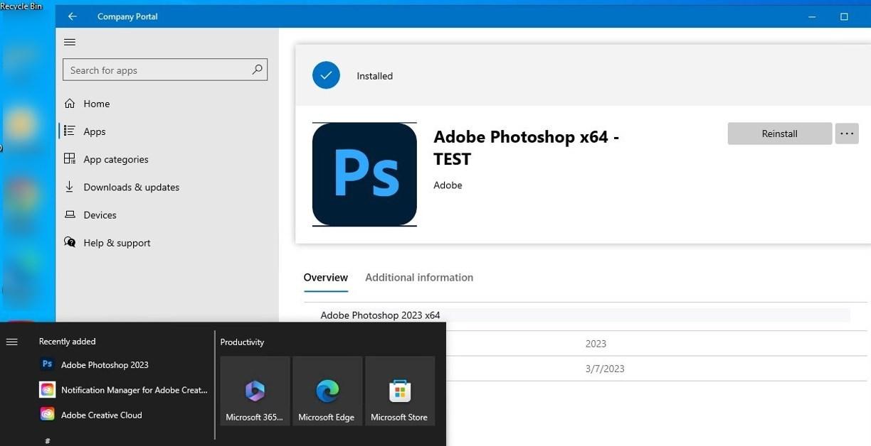 photoshop intune package