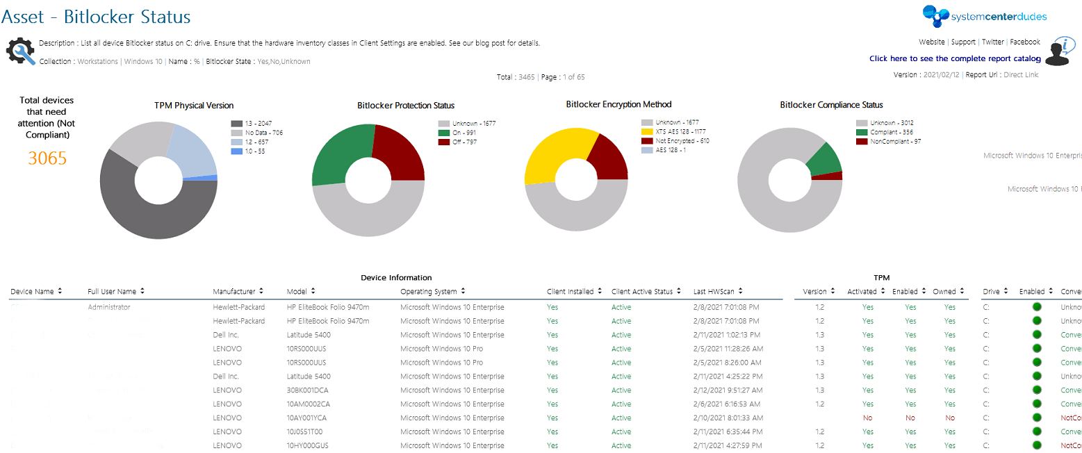 Sccm bitlocker report