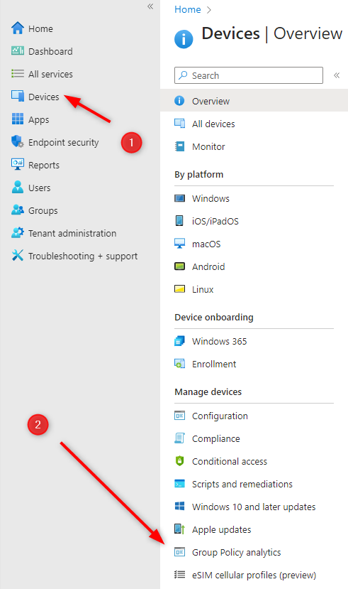 Migrate Group Policy Intune