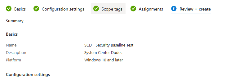 Intune Security Baseline