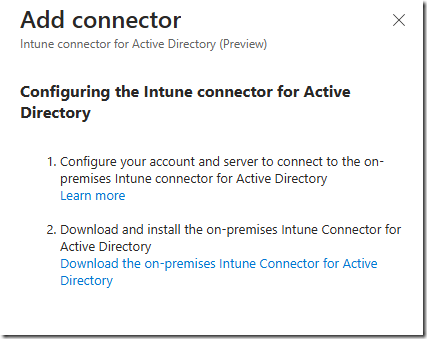 image Intune Connector MSA Account