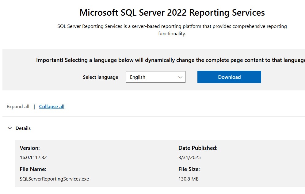 SCCM SSRS 2022