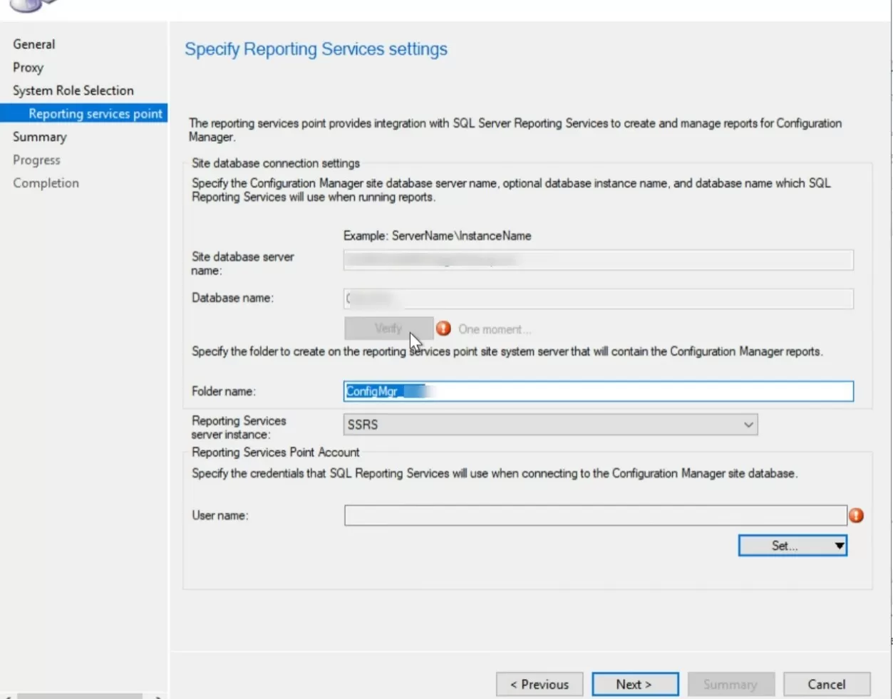SCCM SSRS 2022