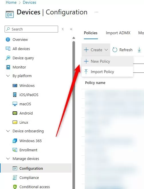 intune new outlook policy