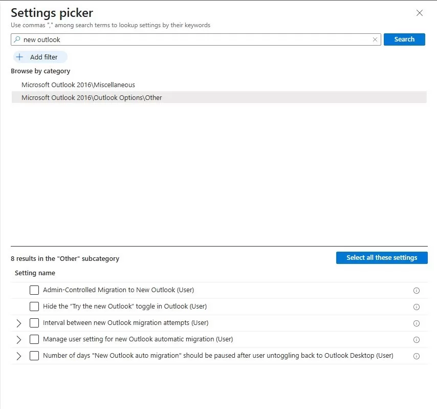 intune new outlook policy
