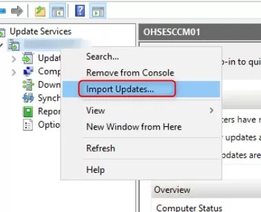 SCCM import out-of-band update