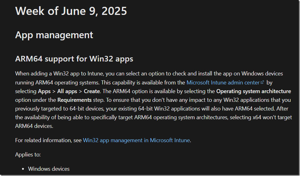 Intune ARM64 Win32 apps
