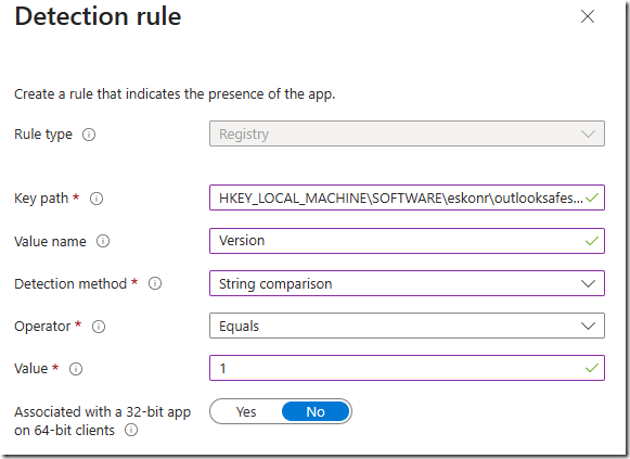 Intune Outlook Safe Senders