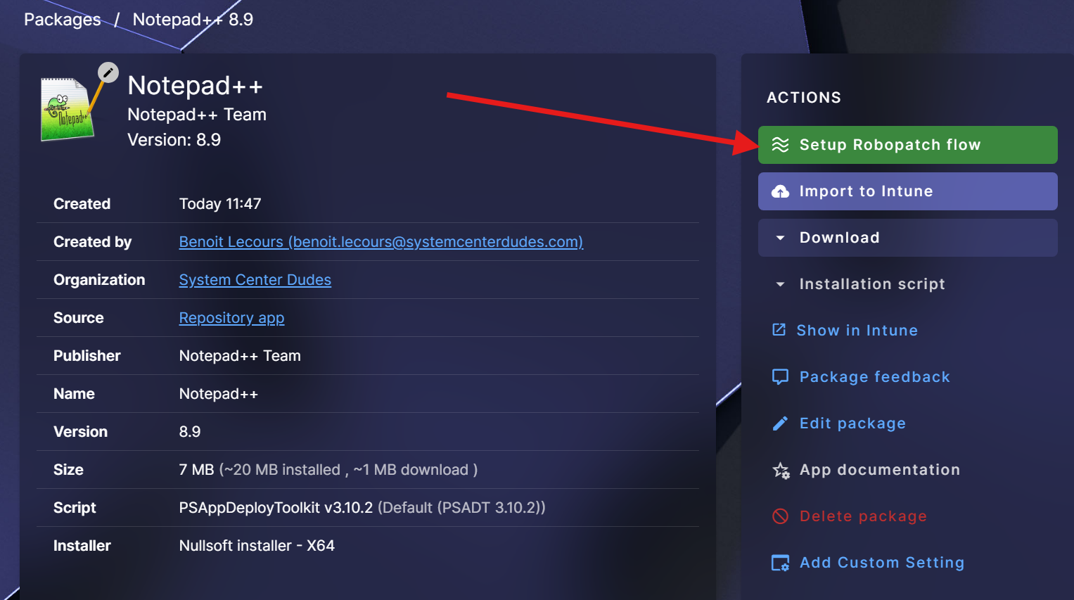 Robopack Application guide