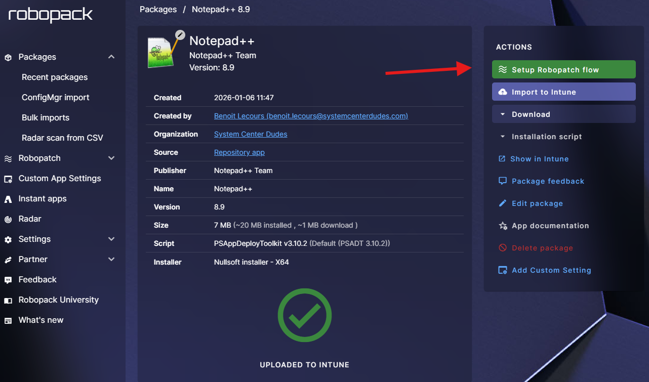 Robopack Application guide