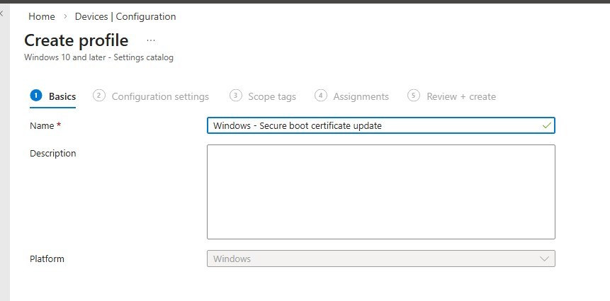 Intune Secure Boot Certificate