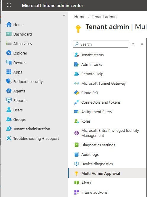 Intune Multi-Admin Approval