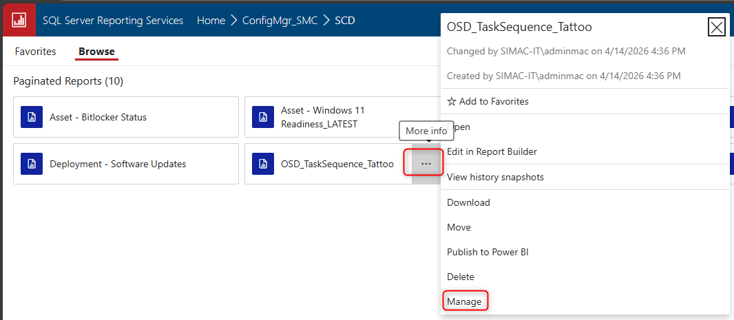 OSD Task Sequence information