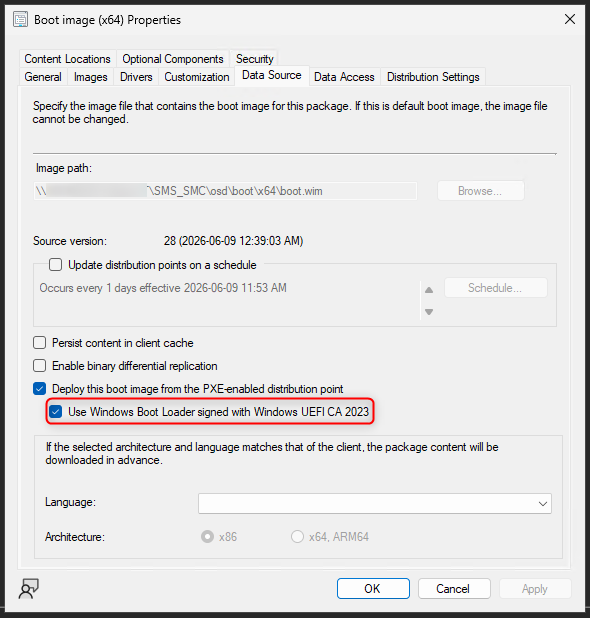 Secure Boot SCCM PXE