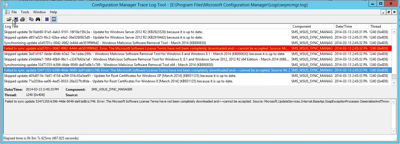 The Microsoft Software License Terms have not been completely downloaded and cannot be accepted