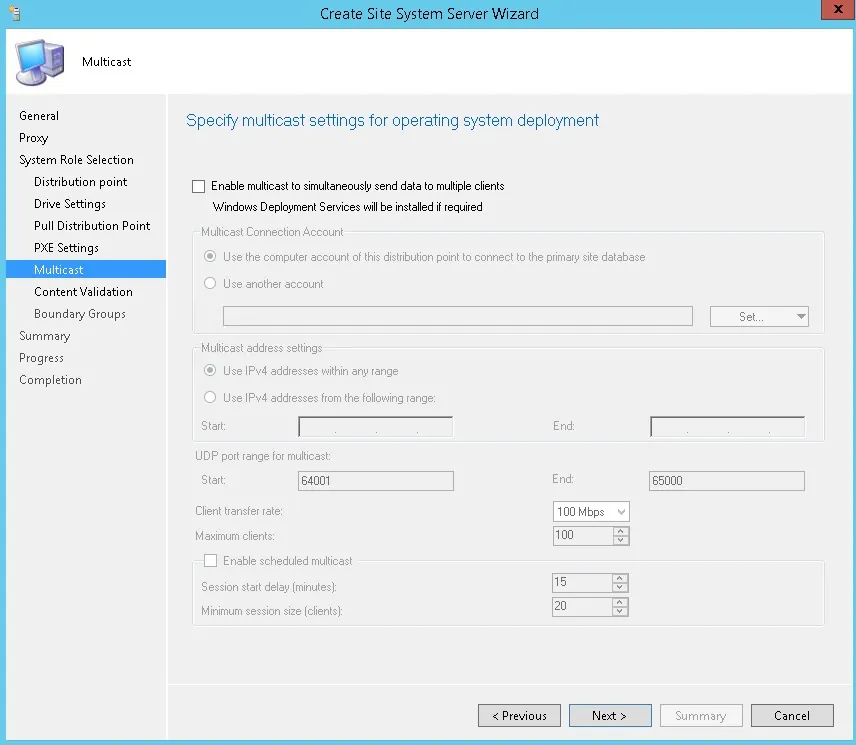 SCCM 2012 Distribution Point Installation