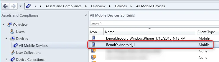 SCCM android device enrollment