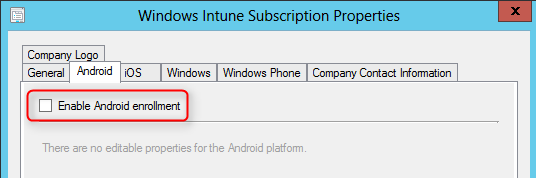 SCCM android device enrollment