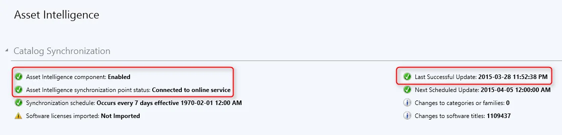 sccm 2012 install asset intelligence synchronization point