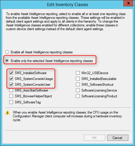 sccm 2012 install asset intelligence synchronization point