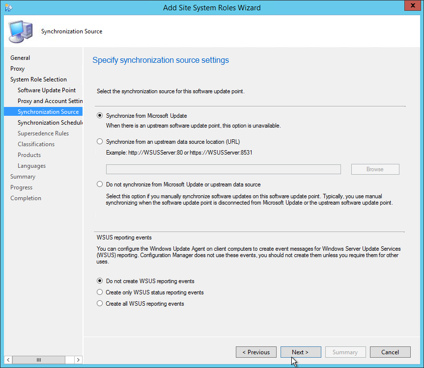 sccm 2012 software update point