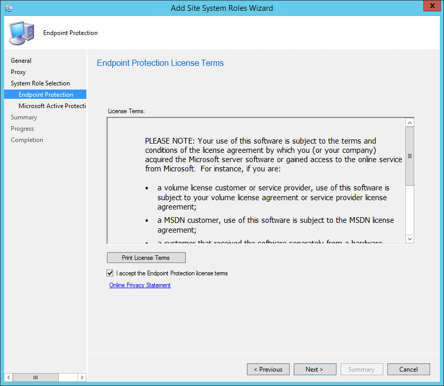 sccm 2012 endpoint protection point