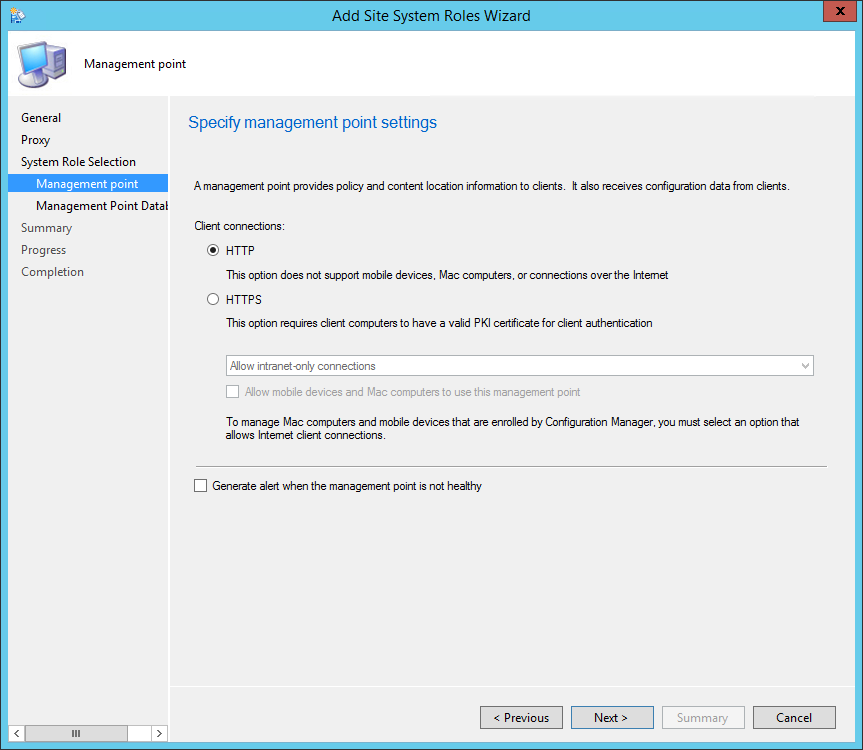 SCCM 2012 R2 Management Point Installation