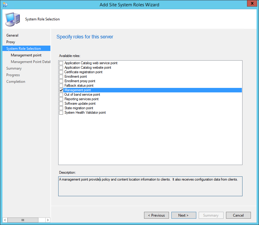 SCCM 2012 R2 Management Point Installation