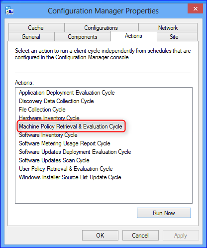 SCCM 2012 client settings