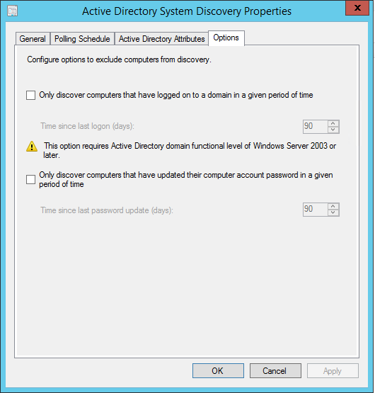 SCCM Discovery Methods