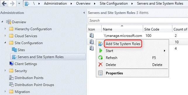 SCCM Service Connection Point