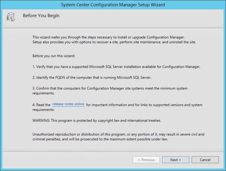 SCCM 1511 installation