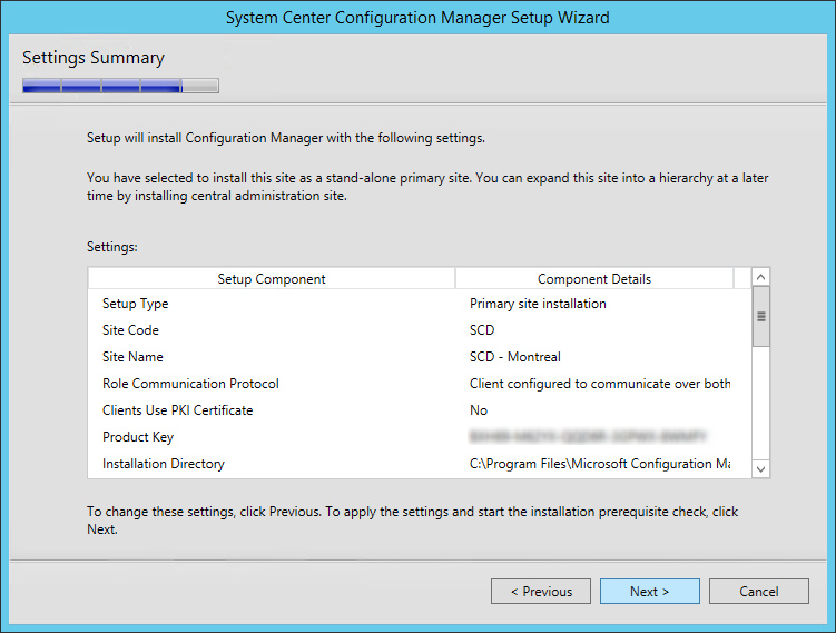 SCCM 1511 installation