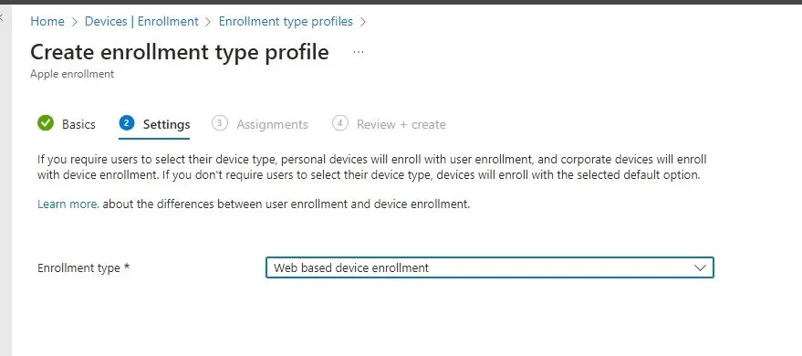 Intune Web-based Enrollment